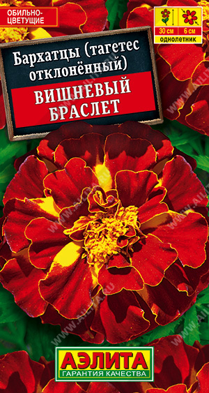 Бархатцы Вишневый браслет низкорослые однолетник 0,3г (Аэлита)