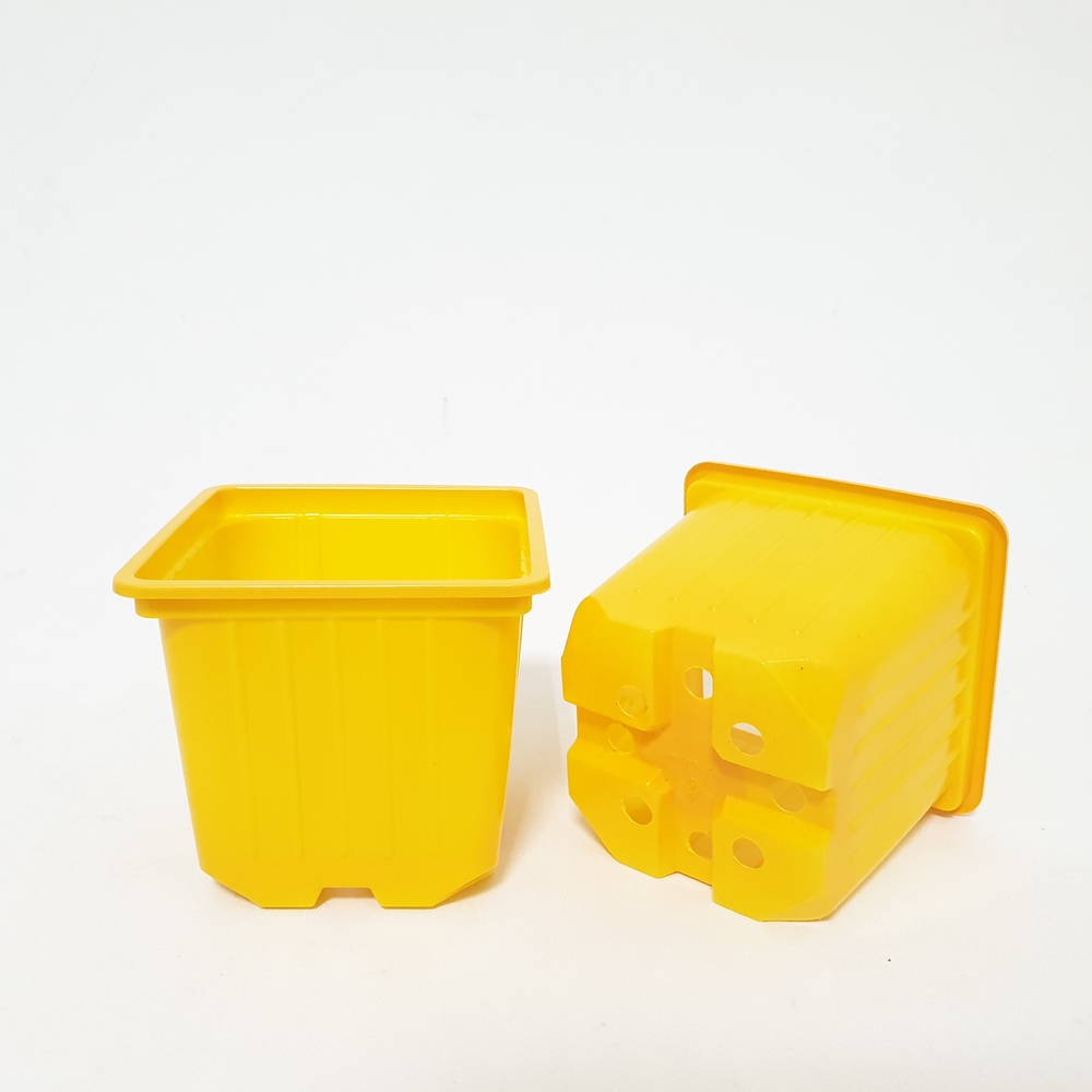 Горшок 0,4л 9*9*8 ЖЕЛТЫЙ КВ (Амина)(1500шт)