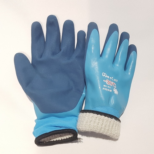 Перчатки 9 Cуперзащита утепленные голуб-синие (6шт) (Сиб Сад)